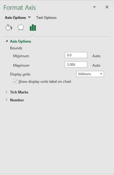 Format axis in Pareto chart