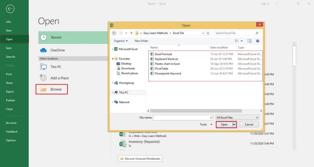 Excel Browse file dialog box
