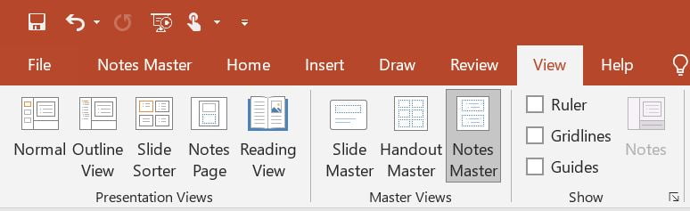 The Notes Master of PowerPoint PowerPoint Notes Master