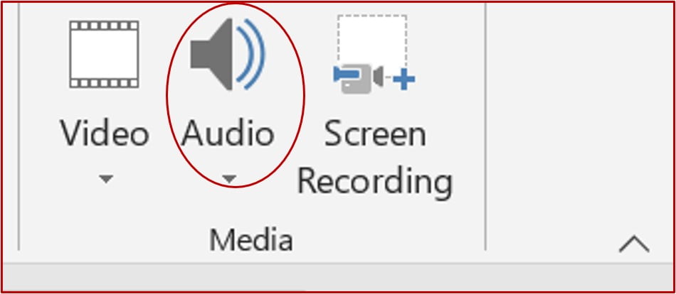 audio button in media group