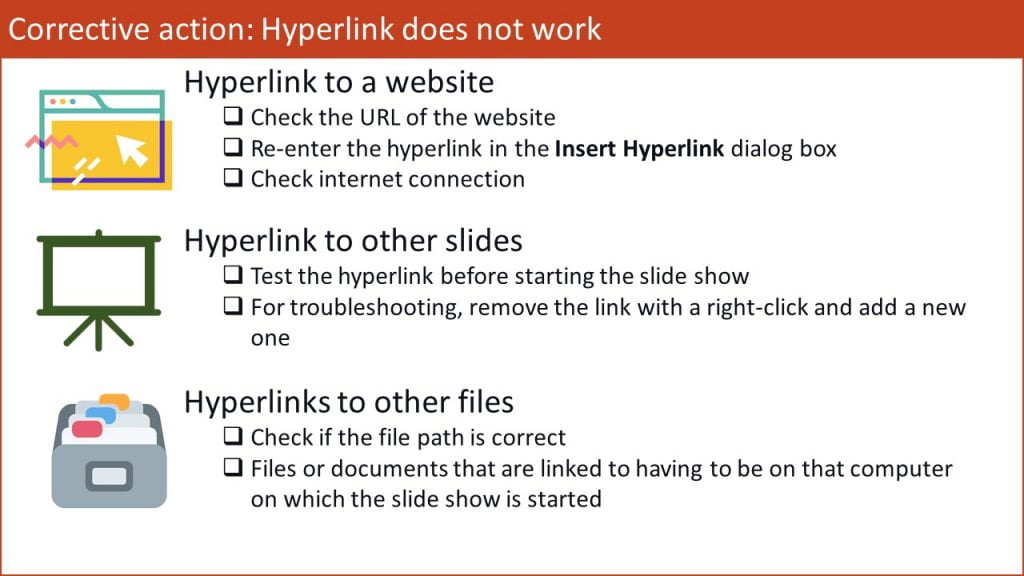 not working hyperlinks