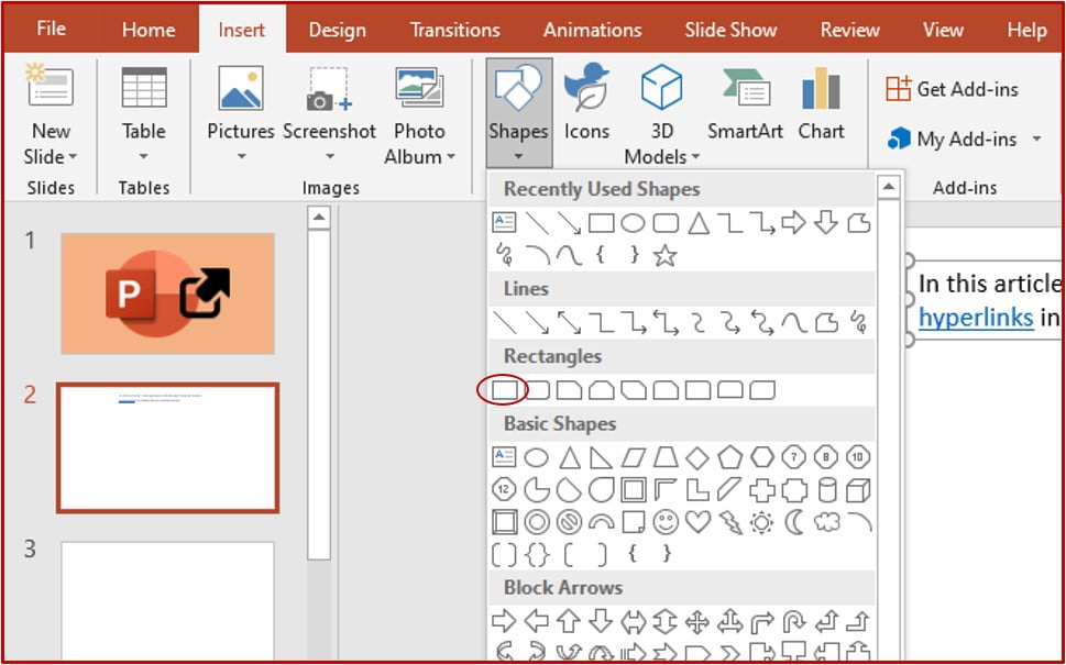 rectangles in powerpoint