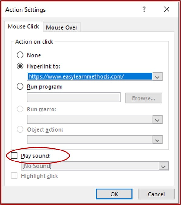 remove linked sound effect on powerpoint
