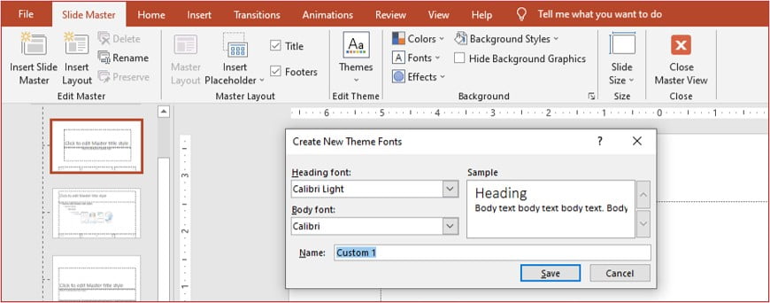 create new theme font