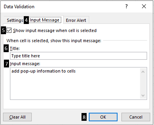 Data Validation dialog box