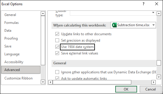 changing to the 1904 date system