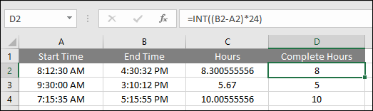INT function to round the value