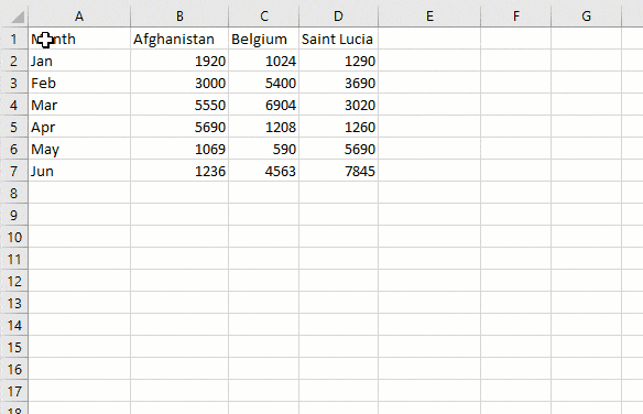 calculate rows or columns quickly