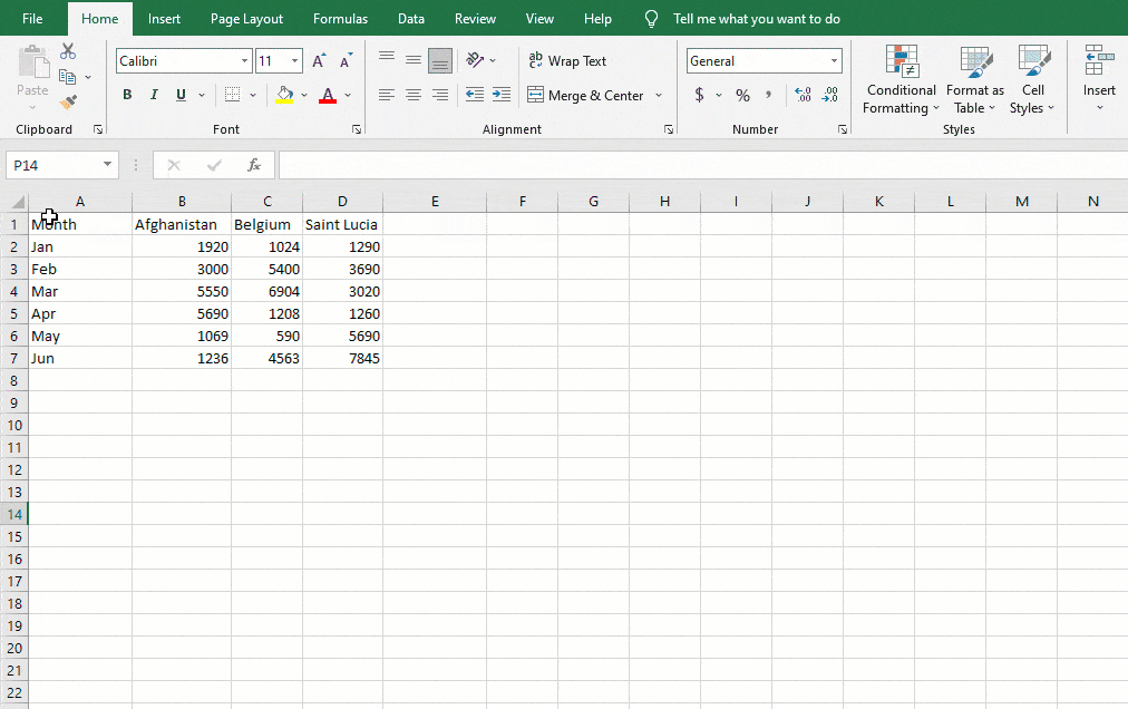 create charts using quick analysis tool