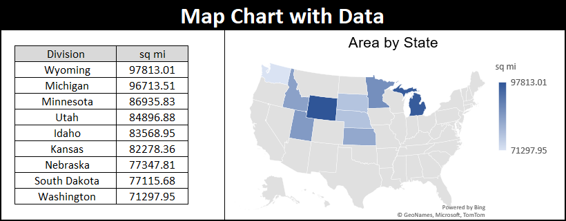 map chart in excel