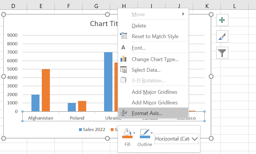 select format axis