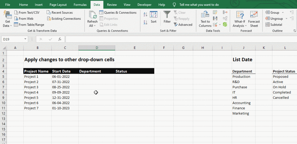 same change to other drop-down cells