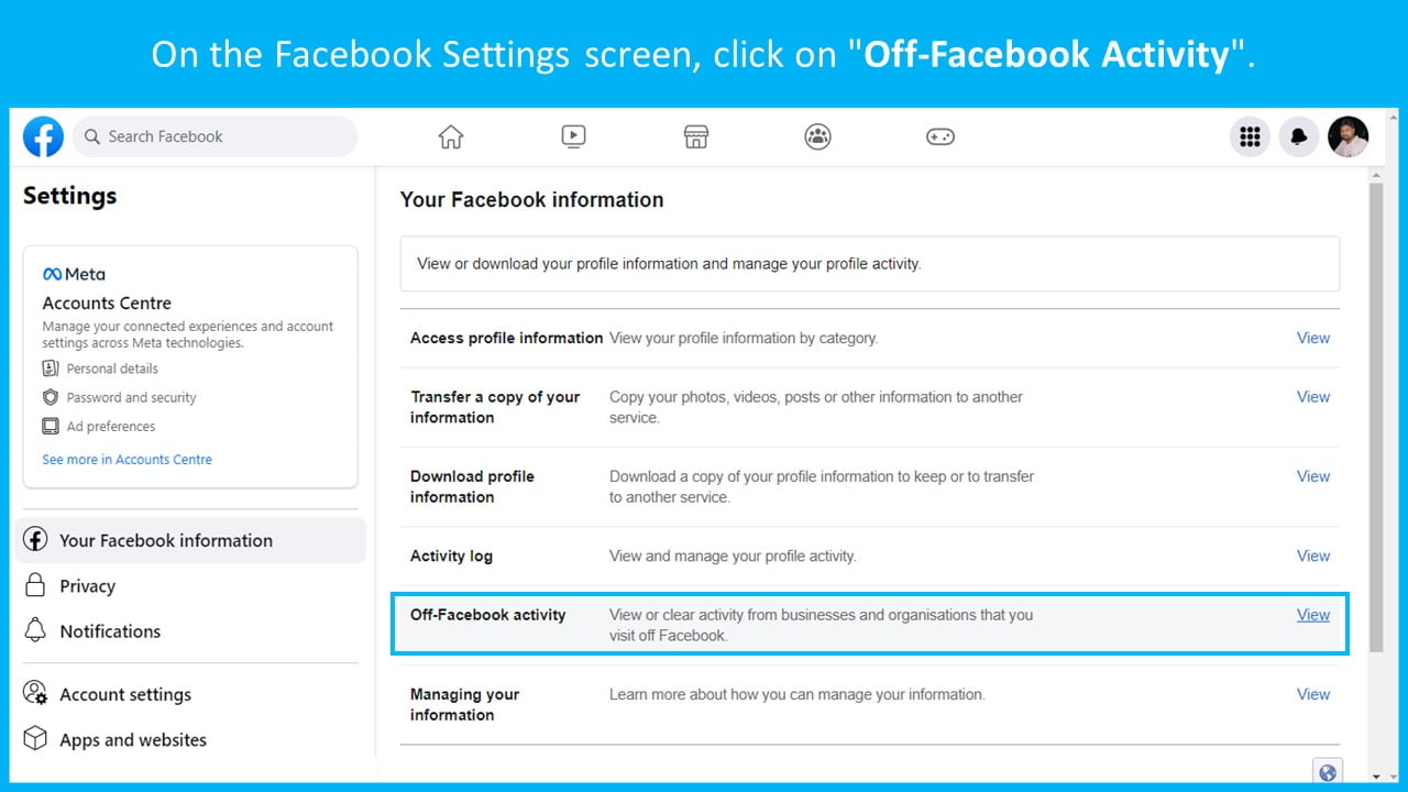 your facebook information