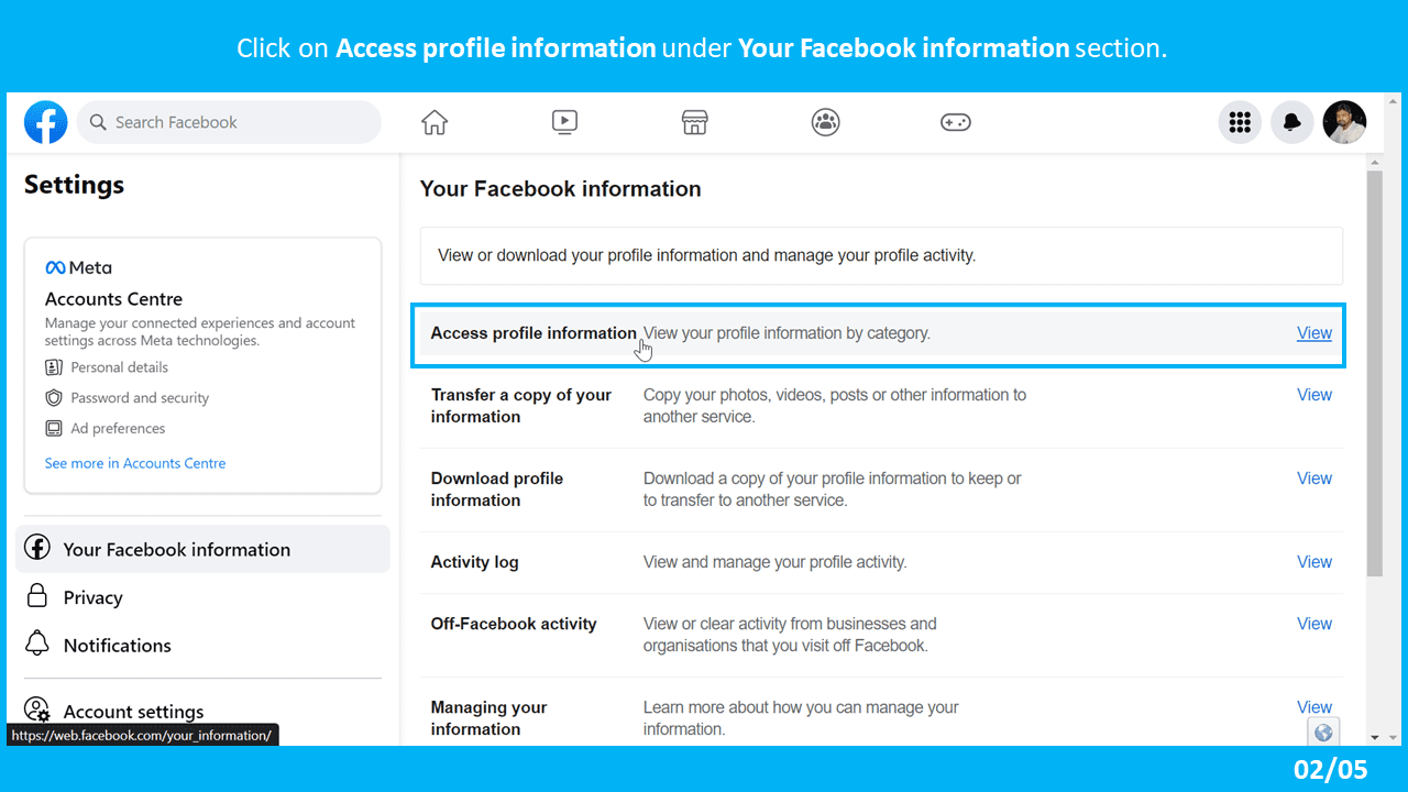 Your Facebook information